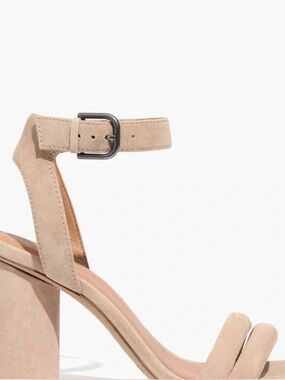 Madewell Beige Suede Block Heel Sandals